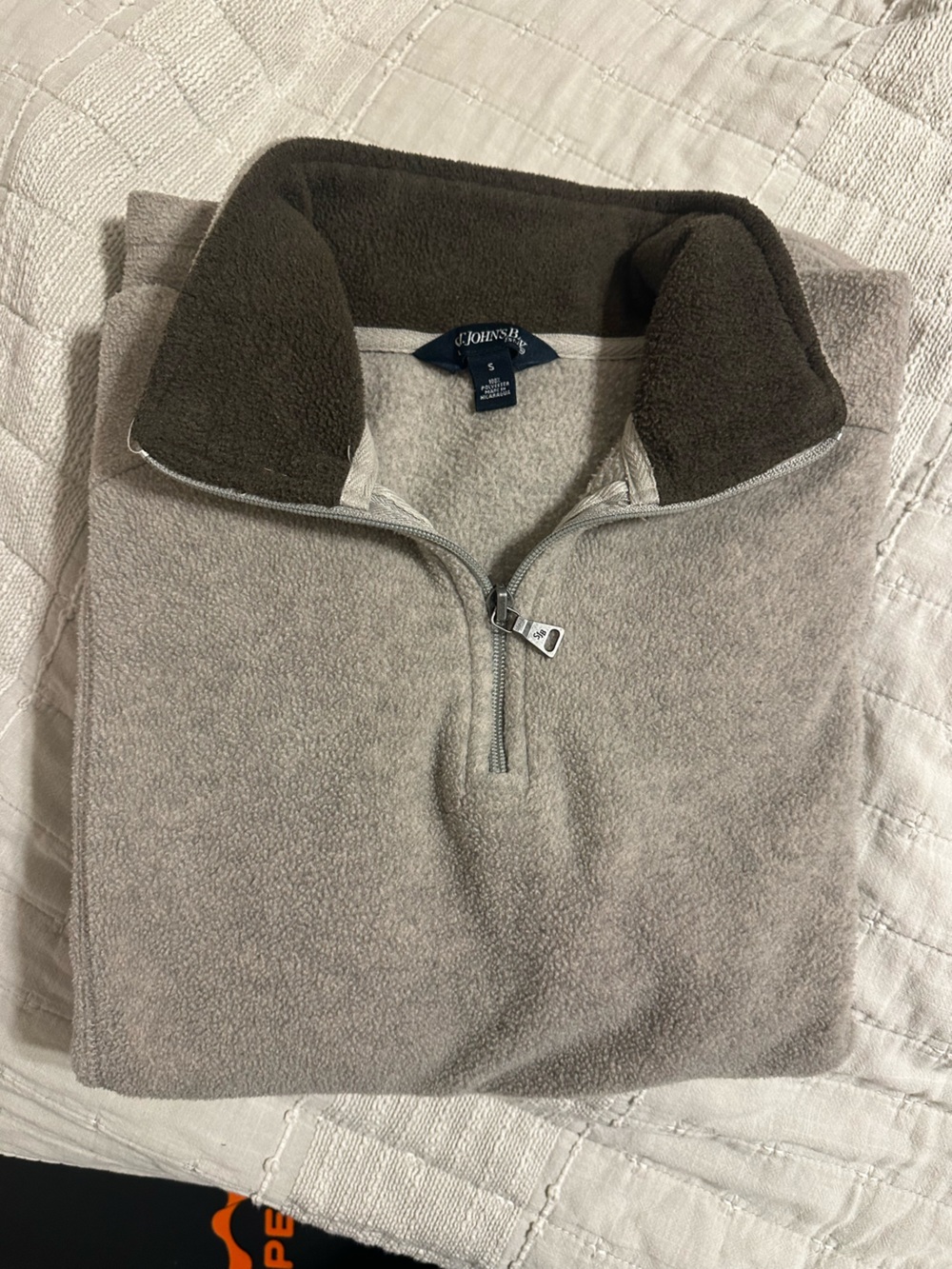 St John’s Bay Men’s Half-Zip Fleece Pullover - Light Gray